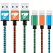 Price comparison product image iPhone Charger Cable Aioneus Lightning Cable 3Pack 2M Nylon Braided iPhone Charger for iPhone X iPhone 8 8 Plus 7 7 Plus 6s 6s Plus 6 6 Plus iPad iPod-(Blue,Oange,Green)