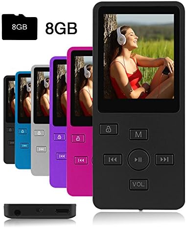 Crillutar Comfortable 8GB MP3/MP4 Player Music/Media Player/Voice Recording with Independent Lock Button and 1.8 inch Screen, Including a 8GB Micro SD Card, Supporting Photo Viewer and E-Book(Black)