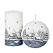 Produktbild 2er Set Diodenkerzen grau weiß Weihnachtskerzen Diodenkerze Winderlandschaft