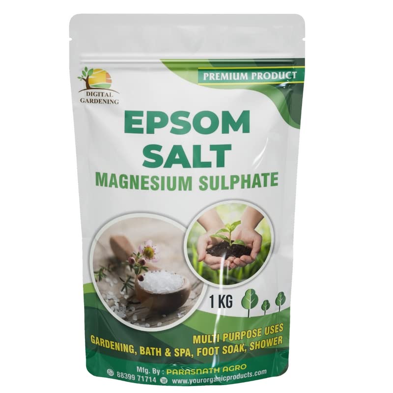 DIGITAL GARDENING Organic Epsom Salt Crystals for Bath, For Muscle Relief, Feet Soak, Relieves Aches & Pain, Gardening Plants