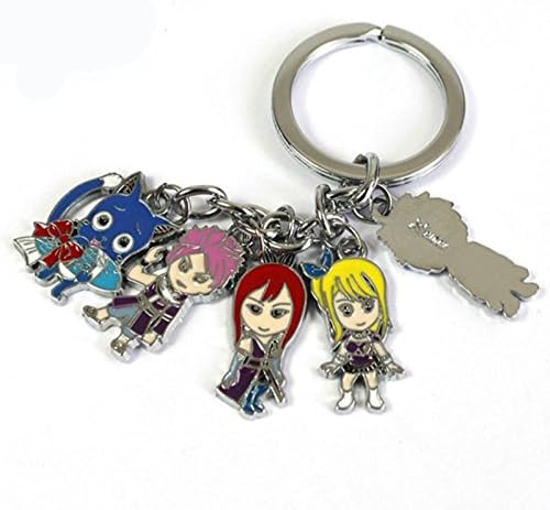 Ciplak Death Note Naruto One Piece Totoro Keychain Sword Art Online Fairy Tail Attack On Titan Keyring Key Chain Fan Collection (Fairy Tail A)