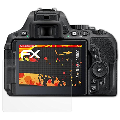 atFoliX Film Protecteur pour Nikon D5500 Film Protection d   cran - 3 x FX-Antireflex-HD antireflets haute r  solution Protecteur d   cran