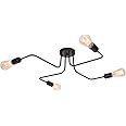 OYIPRO Ceiling Light Fitting, 4-Light Chandelier Lamp, Living Room Lighting Fixture, E27 Base Black for Dining Room Kitchen Bedroom