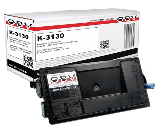 Kompatibler Toner ersetzt Kyocera TK-3130 für FS 4200 DN / 4300 DN, 25000 Seiten schwarz