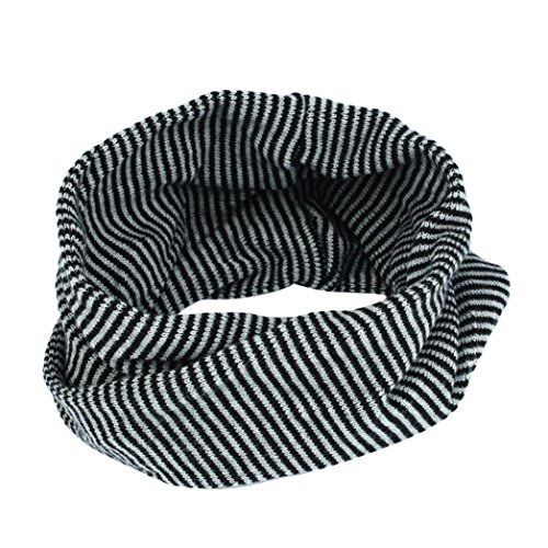 Fulltime(TM) Kid Scarf Colors Stitching O-ring Knit Woolen Baby Scarf Neck Warmer (Black)