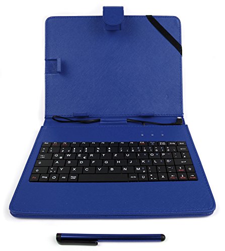 Deutsche Tablet-Tastatur mit QWERTZ-Layout für Ihr 8 Zoll Medion Lifetab S7851 / S7852 - Farbe: Blau - von DuraGadget