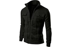 ZRYAZQ Veste Homme Mi Saison Sweat Zippé Homme Manteau Homme Hiver Automne Sweat Homme à Col Haut Blouson Homme Chasse Veste De Travail Homme Sportswear Homme Veste Moto Homme Cardigan Homme