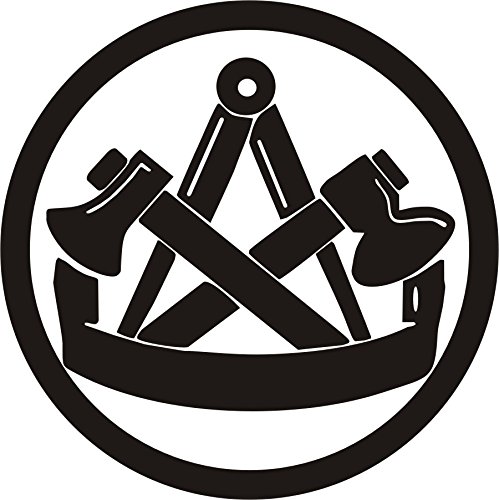 Zimmermann, Innungszeichen, Wandtattoo, Wandaufkleber, Handwerk, Beruf, Innung, 450 mm x 450 mm, Zimmerer, Holzbau (M070 Schwarz) - 2