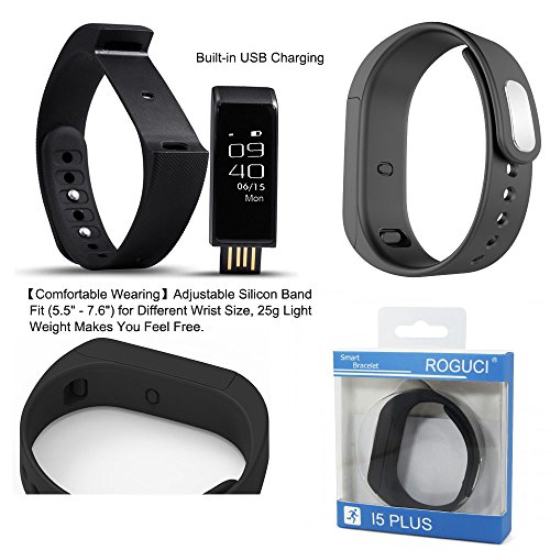ROGUCI Smart Armband Wristband, IP67 Wasserdichte Blutdruck Oxygen + Oximeter Herzfrequenz Müde Monitor Fitness Schlaf Gesundheit Tracker, Smart Sport Tracking Armband Für iOS 8.0 Android 4.4, tägliche Laufleistung Pedometer Schritt Zähler Kalorien verbrannt Messung Call SMS Erinnerung Sesshaft - 9