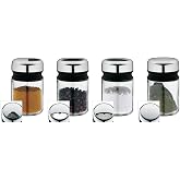 WMF 4 Par&ccedil;a Baharatlık Seti, 100 ml, Cam Baharat Kavanozu, Cromargan&reg; Y&uuml;ksek Kaliteli Paslanmaz &Ccedil;elik Kapaklı, Bulaşık Makine