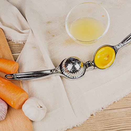 Zestkit Zitruspresse Zitronenpresse hergestellt aus Edelstahl Zitronen- und Limettensaftpresse BPA-frei und spülmaschinenfest,Silber - 7