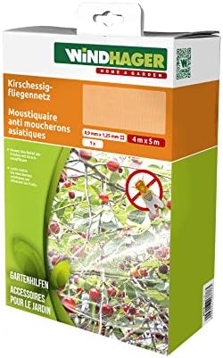 Windhager06778 Cherry Vinegar Fly Net Protection Against Insects and Birds for Fruit Trees 4 x 5 m White