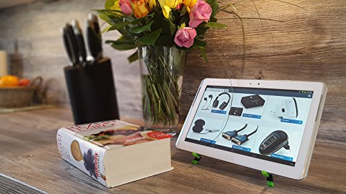 deleyCON HQ Universal Tablet Halterung/Ständer – Staffelei für iPad / Galaxy Tab usw – mit & ohne Case nutzbar Schwarz - 5