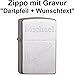 Produktbild Zippo mit Diamantgravur "Dartpfeil + Wunschtext" ** original Zippo Benzinfeuerzeug PL 200 Chrome Brushed mit Gravur (z.B. Wunschtext, Name, Datum, Motiv)