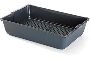 Savic bac litiere pour Chat Litter Tray - Gris - 42 cm - avec Tamis - Ouvert - Design Pratique - Facile à Nettoyer