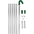 Gutter Vacuum Pole Kit 24ft Long Reach Drain Pipe Sucker Hoover Cleaning System 1.2m to 7.2m 51mm Pole Diameter 700g Per Tube Aluminium Tubing Nozzles Silicone Hose Adaptor U Bend Neck Jubilee Clips