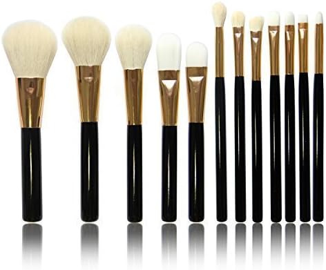 Top Synthetic Kabuki Make Up Cosmetic Set Eyeshadow Foundation Liquid wooden Handle Brush blusher Tools Kits -10PCS Blue Silver