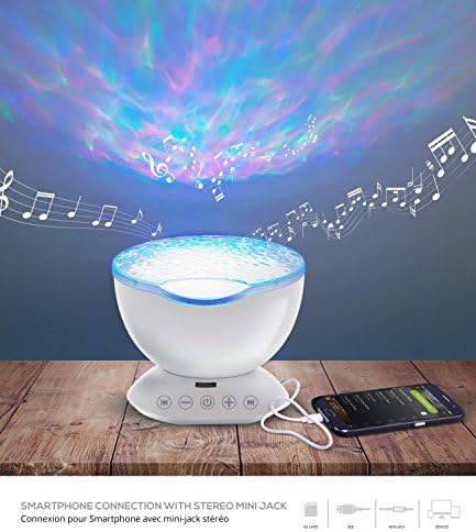 3d lamp, ambient lighting, Zen lamp, multicolor led projector that diffuses music and ambient light with remote control, ideal as lighting for disco, party or room