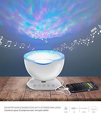 BlueTechLine lampe 3d, lampe ambiance, decoration zen, luminaire salon multicolore diffuse musique et lumières avec télécommande, créant une ambiance chaleureuse et détendue
