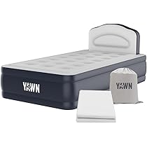 YAWN AIR Deluxe Self-Inflating Airbed with Custom Fitted Sheet
