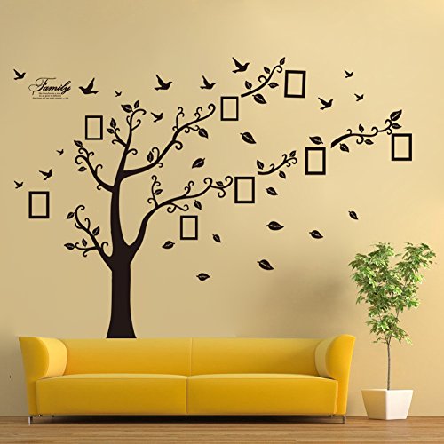 Dearm-home 6'(h) X 9'(w) Huge Size Family Photo Frame Tree Quote Picture Removable Wall Decor Art Stickers Vinyl Decals Home Decor Include 11birds for Living Room&bedroom Buy Dearm-home 6'(h) X 9'(w) Huge Size Family Photo Frame Tree Quote Picture Removable Wall Decor Art Stickers Vinyl Decals Home Decor Include 11birds for Living Room&bedroom from Amazon.in!