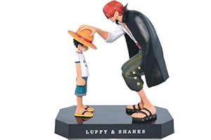ZKTSRY Anime One Piece Shanks Touching Rufy Figure Action Figure Modello, Cake Topper Decorazione torta di compleanno Anime Ninja tema bambola figura