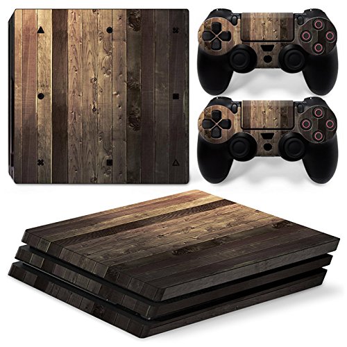 Preisvergleich Produktbild Mcbazel Pattern Series Aufkleber Vinyl Haut Aufkleber für PS4 Pro (Braune Holzmaserung)