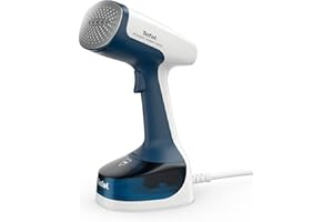 Tefal Access Steam Easy Handheld Clothes Steamer, 1400W, Steam Output Up to 25 g/min, Rapid 15-Second Heat-Up, Lightweight, Door Hook, DT7170G0,White & Blue