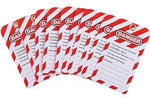 LYRLODY Zawieszka Blokująca, 10 Szt. Zawieszka Blokująca Zagrożenie Nieobsługiwane Ostrzeżenie Dotyczące Bezpieczeństwa Przednia/tylna Etykieta PVC do Blokady Nieczynnej Naprawa Sprzętu Elektrycznego