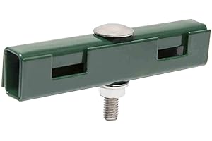 Zaundirekt 10 Stück I U Mattenverbinder I RAL 6005 Moosgrün I U-Form I Inkl. A2 Schraube+Mutter I Gittermattenverbinder I Kompatibel - 656 & 868 Doppelstabmatte I Gittermatte I Gitterzaun I Verbinder