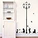 YESURPRISE New PVC Home Art Decor Mural Naughty Cats, Birds and Street light Lamp Post Wall Stickers Mural Art Decoration For Bedroom/Livingroom/Televison Removable Studyroom sofa Wallpaper Paper House Kids Boys Girls Room Decorative DIY Decoration