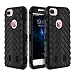 Produktbild FQIAO iPhone 7 Plus PC+TPU Zurück Hülle 2-in-1 Stoßsicherer Hybride Schützend Anti-Rutsch Dauerhaft Schutz Abdeckung für Apple iPhone 7 Plus 5.5 Zoll 2016 Freisetzung-(Schwarz+Schwarz)