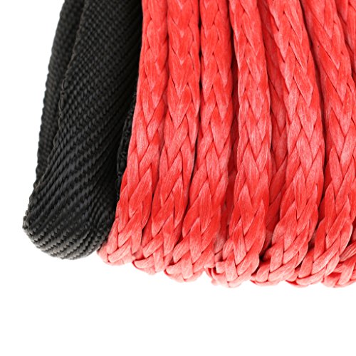 MagiDeal 1/4 „x 50ft Winch-Kabelsatz Seilwinde Seil Synthetischen Windenseil Stahlseil 7000lbs Mit Scheide Atv Utv Rot - 3