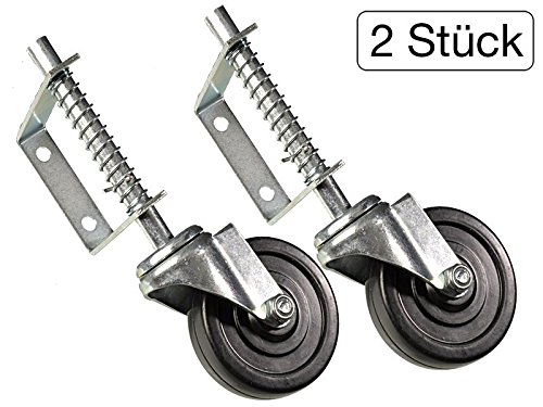 2 Stück Gefederte Laufrolle für Schiebetore 100 mm 57 kg Tragkraft