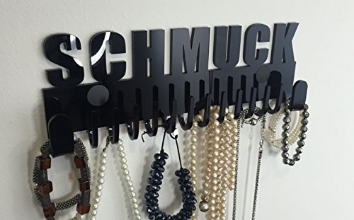 Schmuckhalter Galeara design wand mit schriftzug Schmuck (Schwarz)