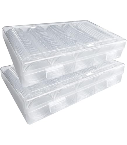 Custodie Monete 30mm 200 Capsule Per Monete Da 30mm Con Guarnizioni - Scatole Incluse Per Collezionismo E Conservazione Protezione Monete Trasparente - Foto 12