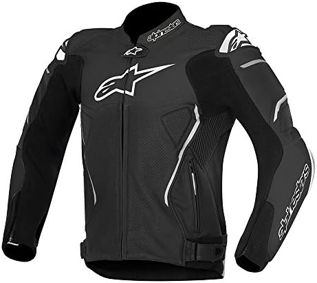 Alpinestars Atem Sports Track Leather Motorcycle Jacket Black White 52