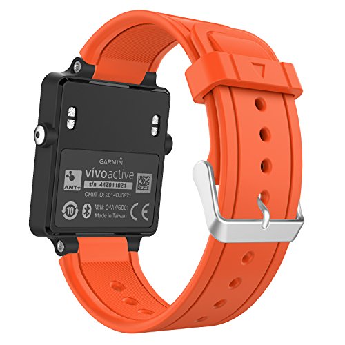 MoKo Garmin Vivoactive Correa de Reloj  Suave Silicona Reemplazo Watch Band para Garmin Vivoactive   Vivoactive Acetate Sports GPS Smartwatch - Naranja