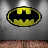 Volle Farbe Vinyl Wandkunstaufkleber Batman-logo Superheld Kinderzimmer Wandgemälde Aufkleber Grafik Transferdruck