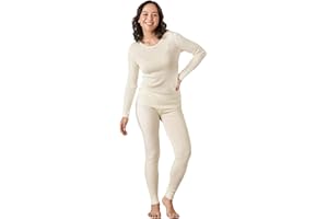LAPASA Merino Wolle Unterwäsche Set Damen, Merinowolle Thermounterwäsche Unterhemd Langarmshirt, Unterhosen Leggings (L58 Warm/L91 Extra warm)