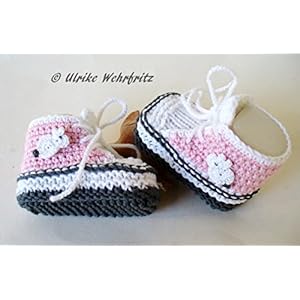 Babyschuhe Häschen gestrickt gehäkelt