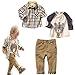 SOPO Toddler Boys Casual 3 Piece Set (T-shirt + Plaid Shirt + Khaki Pants) 5-6y