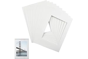 MKEMKA 10Pcs Picture Mounts White Photo Mounts for Frames A4 Mount Photo Cardboard Photo Mounts Frame Stands Suitable for Photos Paintings Artwork