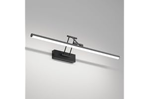 Klighten LED lustro światło łazienka 60cm, obrotowe lustro światła lustro do łazienki IP44, lustro światło łazienka 20W 1500 LM, LED lustro światła łazienka lustro łazienkowe, zimna biel 5500K