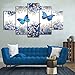 Produktbild DIY Blau Butterfly Flower Diamant-Stickpackung Malen nach Zahlen Full Bohrmaschinen Landschaft Mosaik Full Diamant Rund Malerei Set Diamant Decor, Größe S