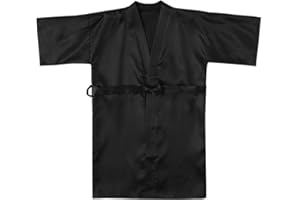 IQYU Accappatoio per bambini e bambine, in raso, kimono per bambini, vestaglia in raso di seta giapponese, vestaglia corta in raso, kimono in seta