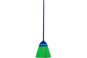 KHAASS Heavy-Duty Garden & Road Broom 4.5FT Sturdy Metal Handle, Durable Synthetic Bristles for Outdoor Sweeping
