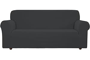 EBETA E Elastisch Sofa Überwürfe Sofabezug, Stretch Sofahusse Sofa Abdeckung Hussen für Sofa, Couch, Sessel 3 Sitzer (Dunkelgrau, 185-235 cm)