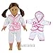 Produktbild Miunana Set Kleidung Schlafanzug Hose Clothes Puppen Süß für 46-50cm Stehpuppen 18 Inch American Girl Dolls Puppenbekleidung