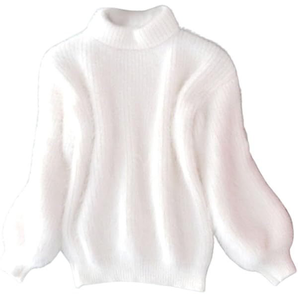 Women's 100% Cashmere Sweater – Soft High Neck Loose Knit Pullover For Winter - View #10